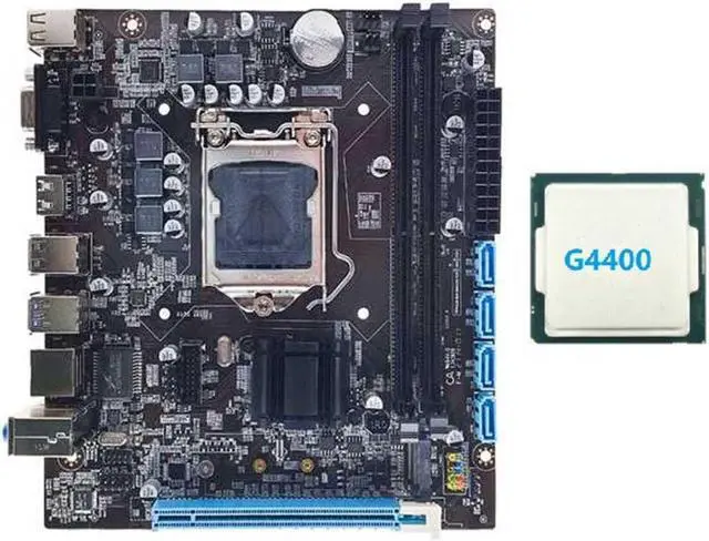 H110 Desktop Computer Motherboard Supports LGA1151 6/7 Generation CPU Dual-Channel DDR4 Memory+G4400 CPU
