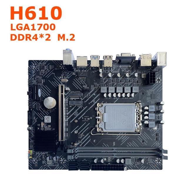 H610 Motherboard+DDR4 4G 2133Mhz RAM+Thermal Grease LGA1700 Gigabit LAN For G6900 G7400 I3 12100 I5 12500 12Th CPU