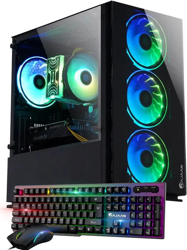 HAJAAN BREEZE Gaming Desktop Tower PC - Intel Core i3-10100F Processor 3.6GHz 16GB DDR4 RAM 2TB SSD Nvidia GeForce GTX 1660 6GB WIFI Windows 11 Pro