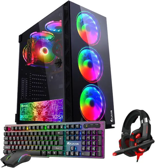 HAJAAN BREEZE PRO Gaming Desktop Tower PC - Intel i7-10700F Octa Core Processor Up To 4.80 GHz 32GB DDR4 RAM 512GB SSD Nvidia GeForce GTX 1650 4GB WIFI Free Gaming Headset Windows 11 Pro - NEW