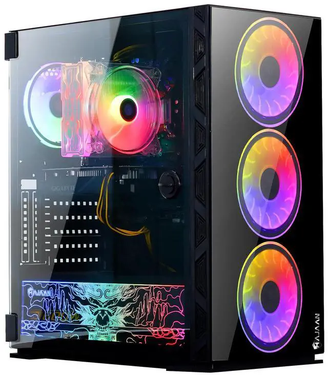 HAJAAN Gaming PC Desktop AMD Ryzen 7 7700 up to 5.3GHz GeForce RTX 4060 8GB GDDR6 64GB DDR5 6000MHz 2TB NVMe SSD WiFi Ready & Windows 11 Pro 1 Year Warranty