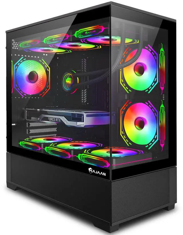 HAJAAN Gaming PC Desktop AMD Ryzen 7 7700 up to 5.3GHz GeForce RTX 4070 12GB GDDR6 64GB DDR5 6000MHz 2TB NVMe SSD WiFi Ready & Windows 11 Pro 1 Year Warranty