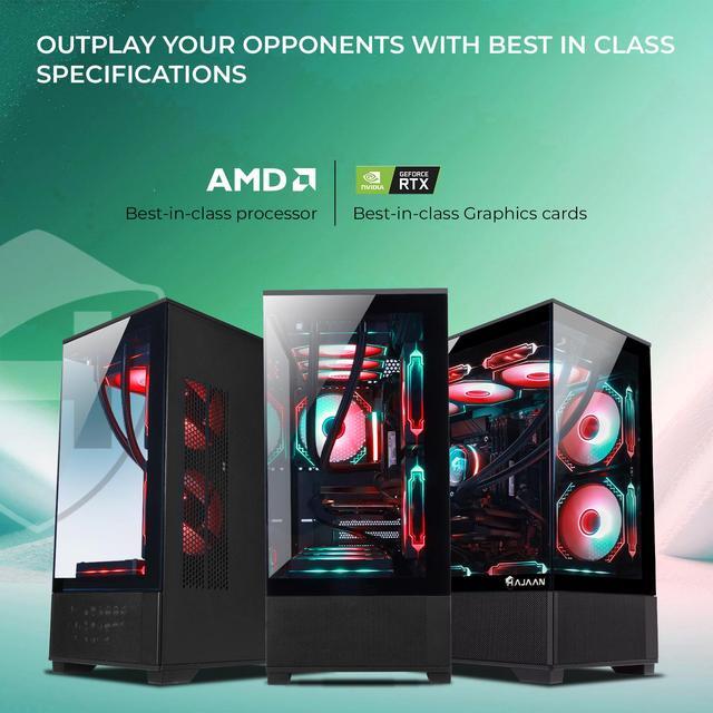 HAJAAN Gaming PC Desktop AMD Ryzen 7 7700X Processor Up To 5.4GHz GeForce RTX 4070 12GB GDDR6 64GB DDR5 6000MHz 2TB NVMe SSD WiFi Ready & Windows 11 Pro 1 Year Warranty