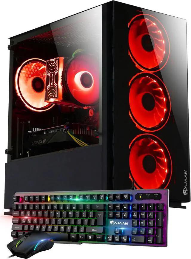 HAJAAN Gaming PC Desktop Tower - AMD Ryzen 5 5600X GTX 1660 Super 6GB GDDR6 32GB DDR4 RAM 2TB NVMe M.2 SSD Windows 11 Pro WiFi