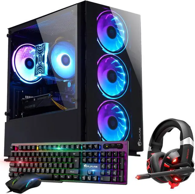 HAJAAN Gaming PC Desktop Tower (Intel Core i7 9th Gen Processor upto 4.70GHz/16GB DDR4 RAM/1TB SSD/GeForce GTX 1630 4GB/RGB Keyboard Mouse/Headset/WiFi Ready/Windows 11 Pro)