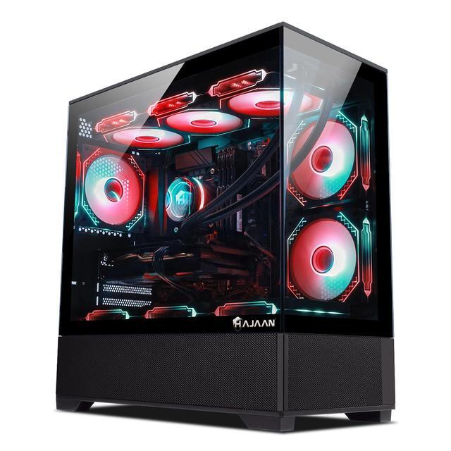 HAJAAN Gaming PC - Liquid Cooled - MSI 27" Curved Gaming Monitor (RTX 4070 12GB GDDR6 Intel Core I5-13400F 32GB DDR4 RAM 1TB NVMe Wifi Bluetooth Windows 11 Pro) - Black