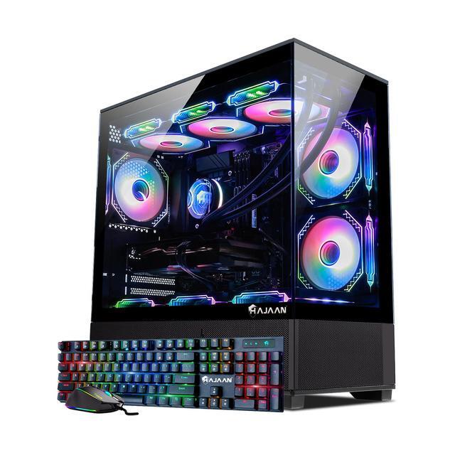 HAJAAN Gaming PC Tower Desktop - MSI 27" Curved Gaming Monitor Combo - GeForce RTX 4060 8GB - Intel Core I7-13700F - 32GB DDR4 RAM - 1TB NVMe SSD - Wifi 6 - Windows 11 Pro