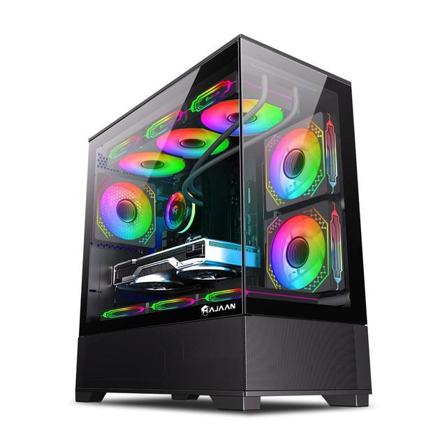 HAJAAN Gaming PC With MSI 27" Curved Gaming Monitor (GeForce RTX 4070 12GB GDDR6 Intel Core I7-12700K Upto 5.0GHz 32GB DDR4 RAM 1TB NVMe SSD Wifi 6 Windows 11 Pro) - Black