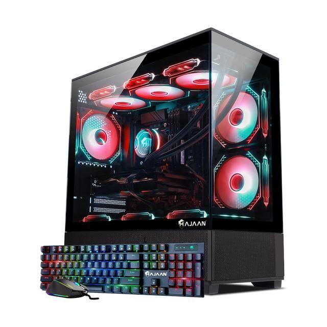 HAJAAN Liquid Cooled Gaming PC - MSI 27" Curved Gaming Monitor (RTX 4070 12GB GDDR6 Intel Core I7-13700F 32GB DDR4 RAM 1TB NVMe Wifi 6 Bluetooth Windows 11 Pro) - Black