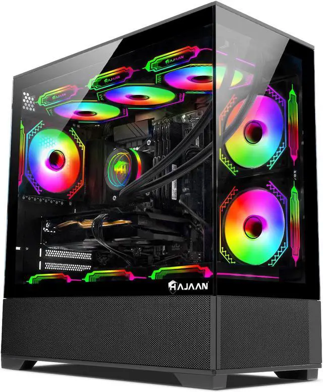 HAJAAN SuperX Gaming PC Liquid Cooled - Intel i7 13700F - GeForce RTX 4060 8GB - 32GB DDR4 - 2TB NVMe SSD - Windows 11 Pro - WiFi - Bluetooth - Mechanical Keyboard Mouse