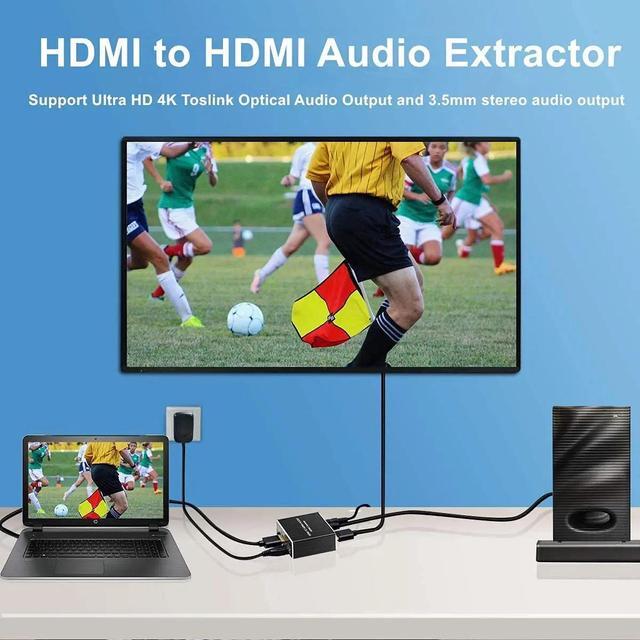 HDMI Audio Extractor HDMI To HDMI And Optical+ 3.5mm Stereo Audio Extractor Converter HDMI Audio Splitter Adapter