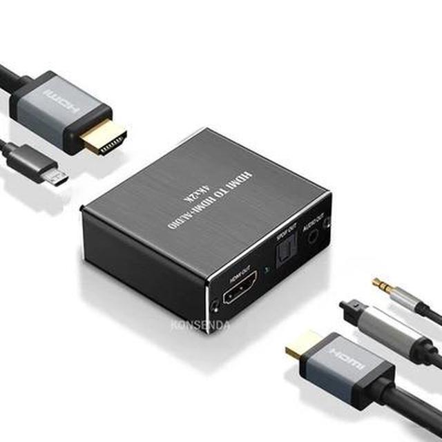 HDMI Audio Extractor HDMI To HDMI And Optical+ 3.5mm Stereo Audio Extractor Converter HDMI Audio Splitter Adapter