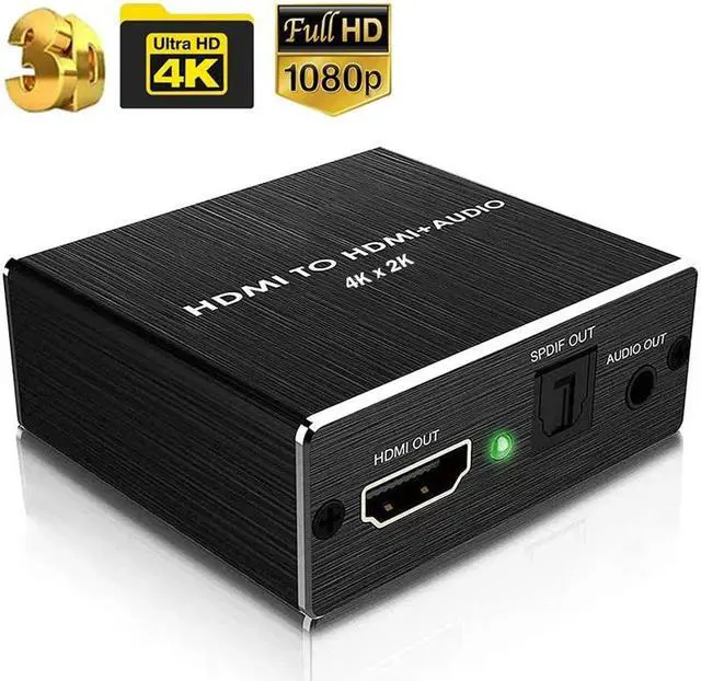 HDMI Audio Extractor HDMI to HDMI and Optical+ 3.5mm Stereo Audio Extractor Converter HDMI Audio Splitter Adapter
