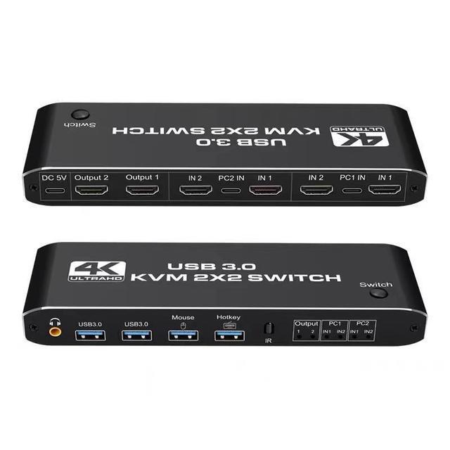 HDMI-compatible KVM Switch 4K 60Hz 2 Port Dual Monitor USB 3.0 KVM Switch 1080P USB KVM Switcher HDMI With USB 3.0 Port