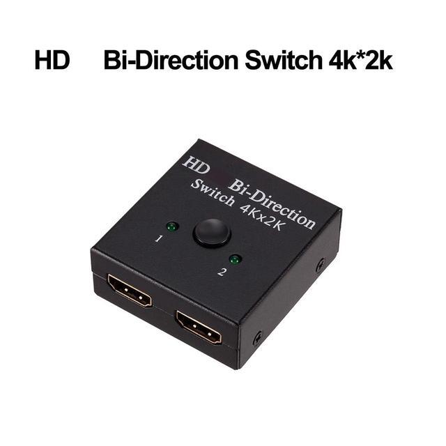 HDMI-compatible Splitter 4K Switch KVM Bi-Direction 1x2/2x1 HDMI-compatible Switcher 2 In1 Out For PS4/3 TV Box Switcher Adapter