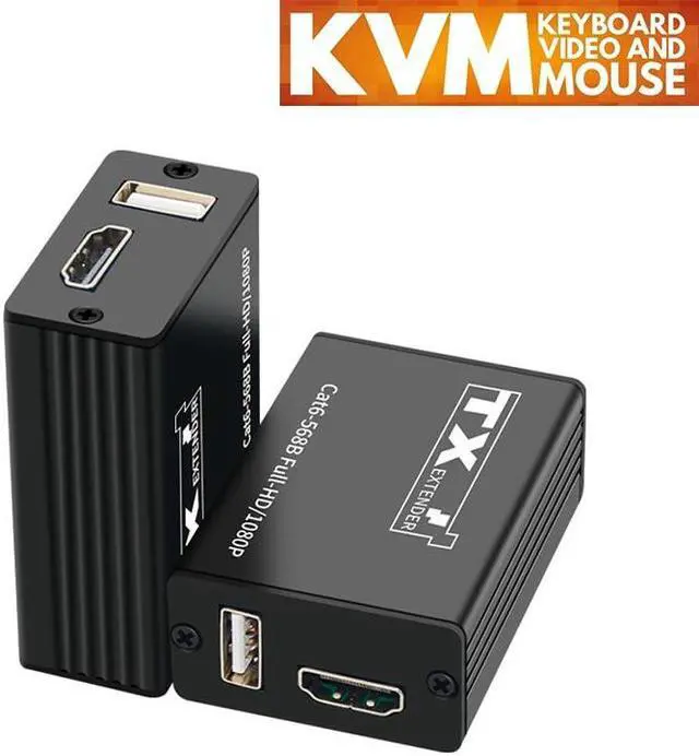 HDMI KVM Extender over Single Rj45 Cat6 Cable up to 30M HDMI USB Extender with 1 Port USB Support USB Mouse for DVR PC Monitor