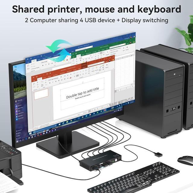 HDMI KVM Switch 1 Monitor 2 Computers2 Port HDMI Kvmusb3.0 2 Computers Sharing 1 Monitor HDMI 2.1 8K 60Hz 4K 60Hz 4K 144Hz 4K 175Hz With Wired Controller