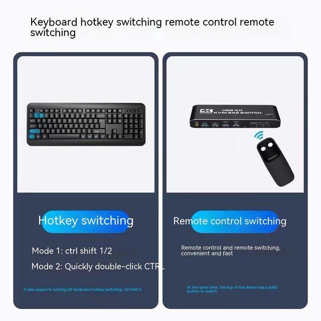 HDMI KVM Switch Dual Screen 2 Monitors 2 Computers 2 In 2 Out 4K 60Hz USB KVM HDMI Switches With Audio HDMI2.0 Ports + 4X USB3.0 Supports 4K 60Hz 1080P 144HZ RGB 4:4:4 3D HDR HDCP Hotkey Darkish