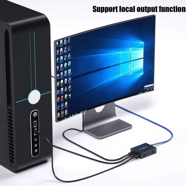 HDMI KVM USB Extender Transmit 1080p HD Video Over Cat5e/6 Ethernet Cable 50m (164ft) For Mouse And Keyboard Control Remote Signals