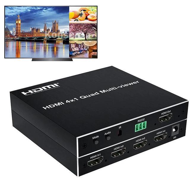 HDMI Multi-viewer 4x1 HDMI Quad Screen MultiViewer Seamless Switcher 4 In 1 Out 1080P 60Hz 4 Channel Quad Screen Split 6 Modes(With AU Plug)