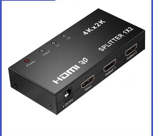 HDMI splitter 1 in 2 out high-definition splitter 1 split 2 audio and video frequency divider co-screen splitter 4K