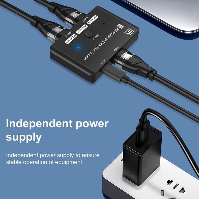 HDMI Switch 4K 120hz HDMI Switch 2 In 1 Out Or 1 In 2 Out HDMI 2.1 Switch Ultra-HD 48Gbps HDMI Switcher 8K Support 8K 60Hz 4K 120Hz Dynamic HDR Dolby Atmos For QLED TV PS5 Xbox Fire