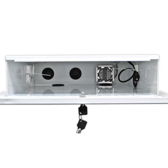 Heavy Duty 18" X 18" X 5" DVR Security Lock Box With Fan For CCTV Systems White