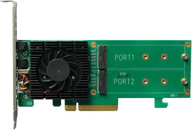 HighPoint SSD6202A PCI-Express 3.0 x8 PCI-Express Driverless Bootable 2x M.2 PCIe Gen3 x8 NVMe RAID Controller
