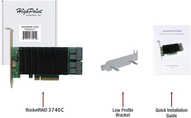 HighPoint Technologies RocketRAID 3740C PCIe 3.0 X8 16-Port 12Gb/s SAS RAID Controller (RR3740C)