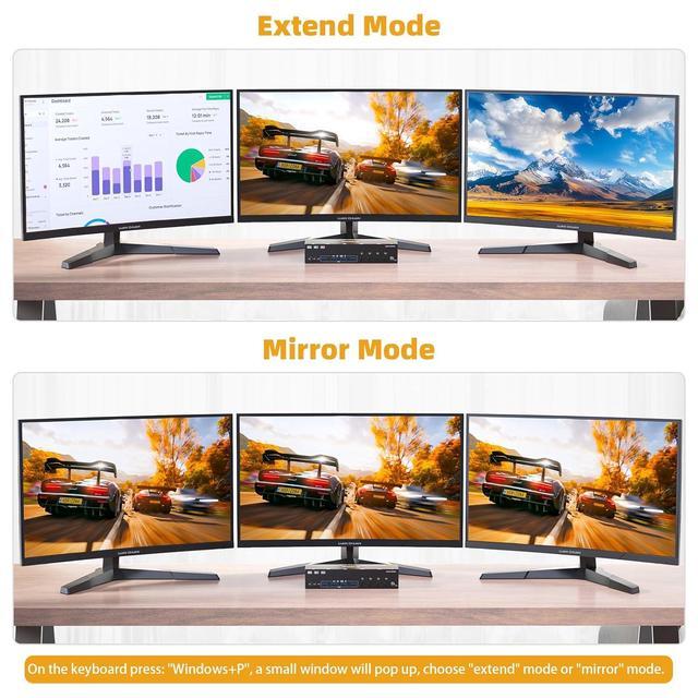 Hitoor 8K 60Hz KVM Switch 3 Monitors 4 Computers HDMI + 2 Displayport KVM Switch Triple Monitor For 4 Computers Sharing 3 Monitors & 4 USB Devices With Wired Remote Power Supply & 4 USB 3.0 Cables