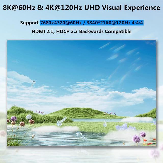 Hitoor KVM Switch 4 Computers 8K 60Hz 4K 144Hz Simulation EDID USB 3.0 HDMI KVM Switch For 4 Computers Share 1 Monitor And Keyboard Mouse And Headset With Wired Remote Power Adapter And USB3.0 Cable