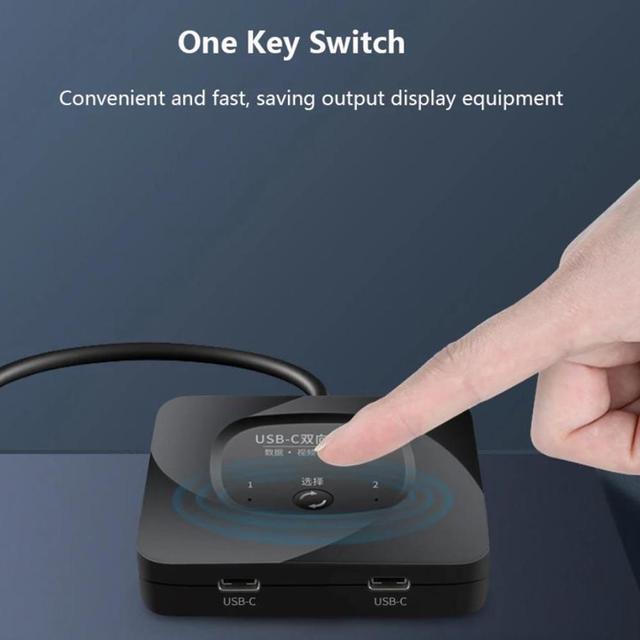 Hitoor USB C Switch 8K 60Hz USB C Switch Bi-Directional 2 In 1 Out Or 1 In 2 Out Type C Switch Selector With Power Indicator For PCs Support USB 3.1 Gen 2 10Gbps Data Transmission 100W Charging