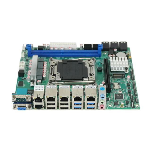 HKUXZR X99 NAS Motherboard Slot 10xSATA 1*M.2_ NVME PCIE ×1 LGA2011-3 For NAS Router Sever 6x2.5GbE I226 DDR4 RAM Memory