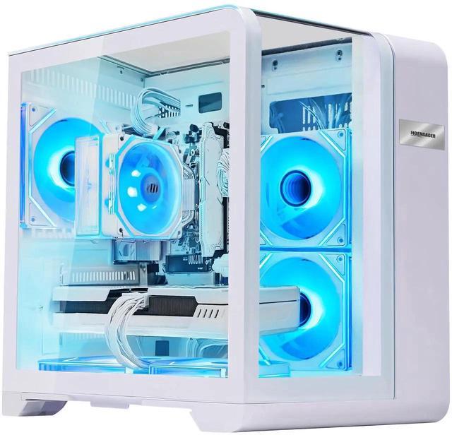 Hoengager Astral Mini Gaming PC -AMD Ryzen 7 7700 8-Core 3.8 GHz-RTX 5060 8GB -32GB DDR5 6000MHZ RAM-1TB PCIe SSD -WIFI &Bluetooth -RGB Fans-Prebuilt PC Windows 11 Pro Desktop Computer-White