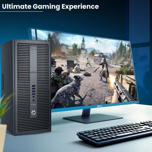 HP 800 G2 Tower Desktop Computer PC Intel Quad Core I5-6500 Upto 3.60GHz 32GB DDR4 Ram 1TB SSD NVIDIA GeForce GTX 1050Ti Wi-Fi & Bluetooth RGB Keyboard & Mouse Windows 11 Professional