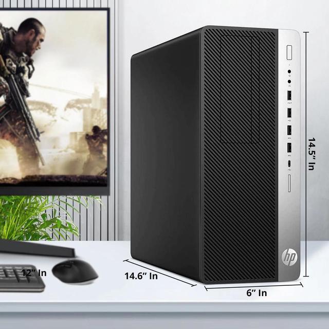 HP EliteDesk 800 G3 Tower Desktop Computer PC Intel Quad Core I5-6500 Upto 3.60GHz 16GB DDR4 Ram 512GB SSD NVIDIA GT1030 Wi-Fi RGB Keyboard & Mouse Windows 11 Professional