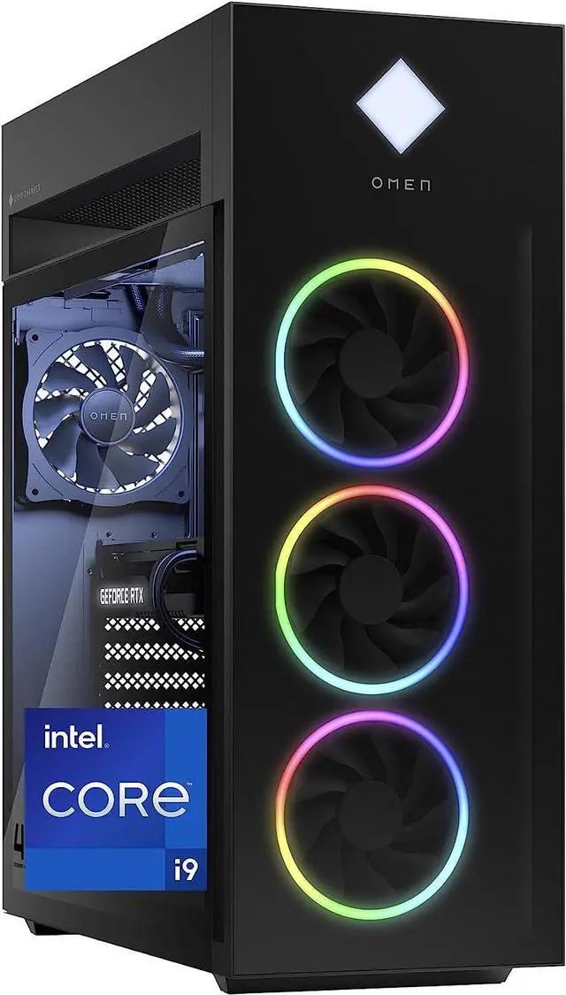 HP OMEN 45L Gaming Desktop 13th Generation Intel Core i9-13900KF 16 GB RAM 1 TB Solid State Drive NVIDIA GeForce RTX 4070 Ti Graphics Windows 11 Home GT22-1082 (2023) PC Computer