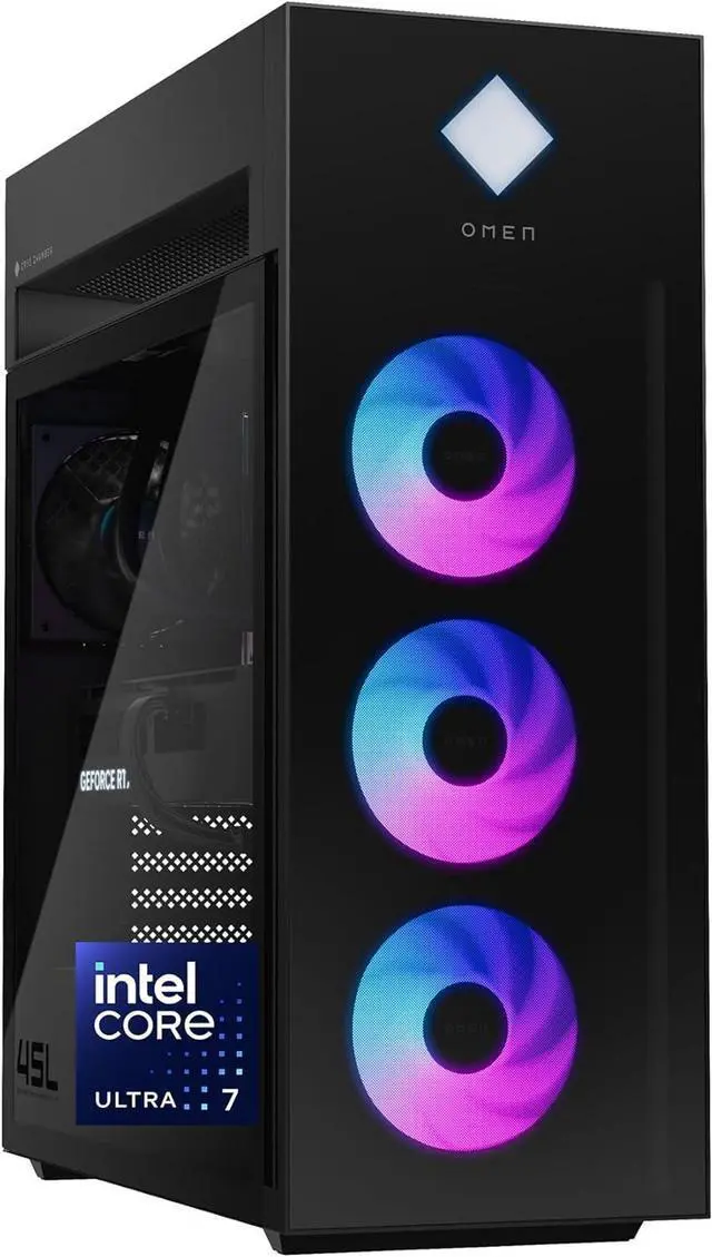 HP OMEN 45L Gaming Desktop Intel Core Ultra 7 265K 32GB RAM 2TB SSD RTX 5080 Win 11 Pro Microsoft Copilot Tempered Glass GT22-3080 (2025)