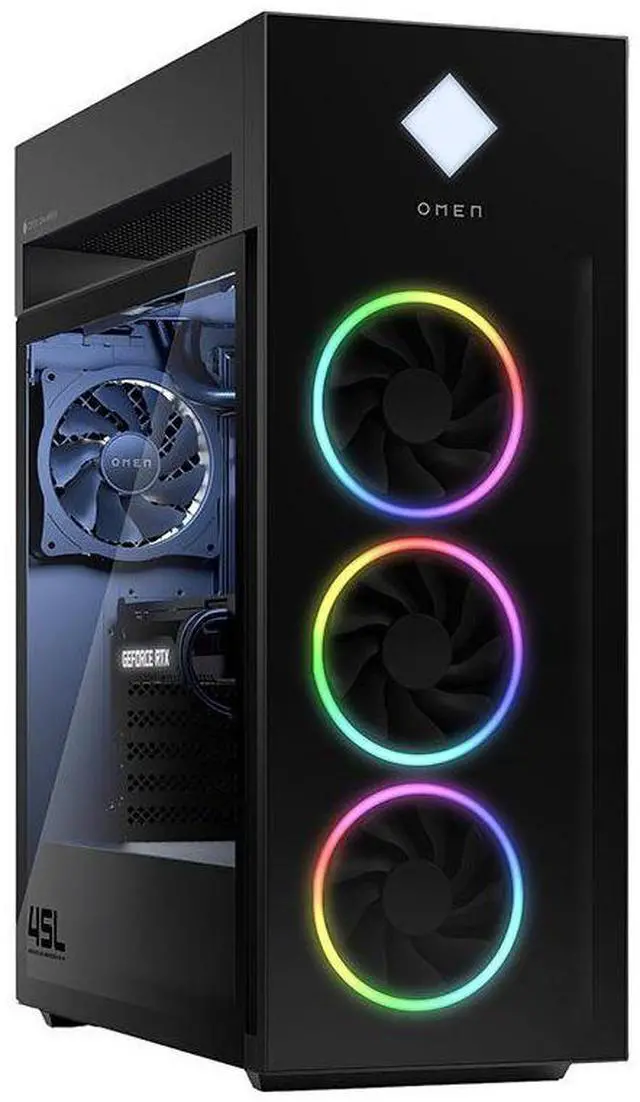 HP OMEN 45L GT22-3090 Gaming PC Intel Core Ultra 9 285K 3.2GHz Processor; NVIDIA GeForce RTX 5090 32GB GDDR7; Kingston FURY 64GB DDR5-5600 XMP RGB Heatsink RAM; 2TB NVMe SSD