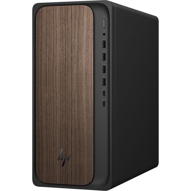 HP OmniDesk M03 AI Desktop PC Intel Core Ultra 7 265 Up To 5.30GHz 16GB DDR5 RAM 1TB NVMe SSD NVIDIA GeForce RTX 5060Ti 8GB Bluetooth 5.4 Windows 11 Home Wireless Keyboard & Mouse Dark Wood