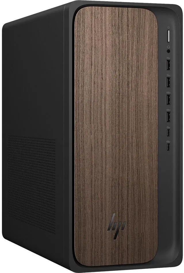 HP OmniDesk M03 AI Desktop PC Intel Core Ultra 7 265 up to 5.30GHz 64GB DDR5 RAM 1TB NVMe SSD NVIDIA GeForce RTX 5070 12GB Bluetooth 5.4 Windows 11 Pro Wireless Keyboard & Mouse Dark Wood