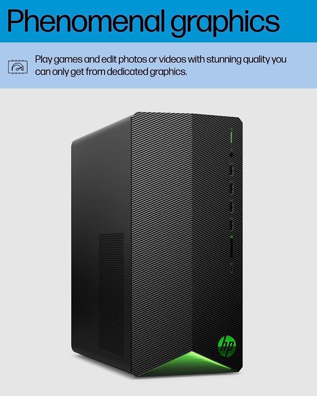 HP Pavilion Gaming Desktop AMD Ryzen 7 5700G Processor NVIDIA GeForce RTX 2060 Graphic 16 GB RAM 1 TB SSD Windows 11 Pro (TG01-2460 Shadow Black) TG01-2460 PC Computer