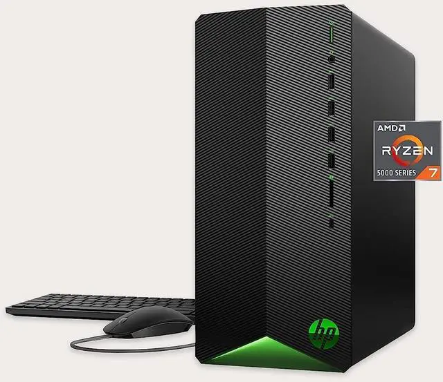 HP Pavilion Gaming Desktop AMD Ryzen 7 5700G Processor NVIDIA GeForce RTX 2060 graphic 16 GB RAM 1 TB SSD Windows 11 Pro (TG01-2460 shadow black) TG01-2460 PC Computer