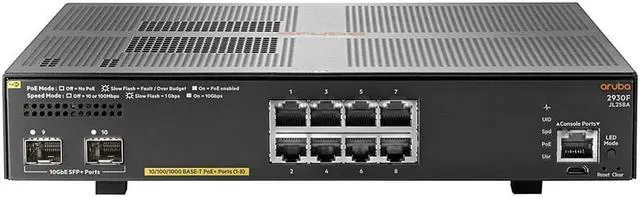 HPE Aruba 2930F 8G PoE+ 2SFP+ Switch JL258A#ABA