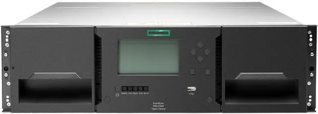 HPE MSL3040 Tape Library 1x MSL LTO-9 SAS Drive 20x LTO-9 45TB Data Cartridges - 40 x Slot - LTO-9 - 900 TB (Compressed) - SAS - Encryption - 3URack-mountable - P77037-B25