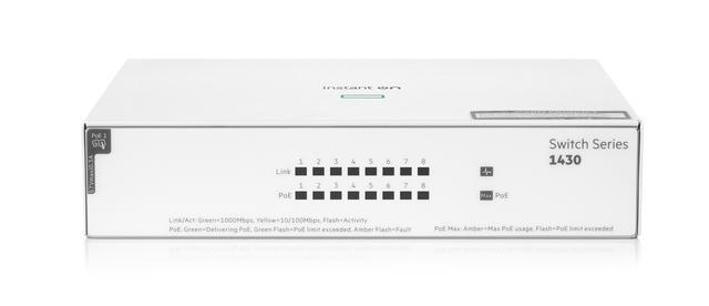 HPE Networking Instant On Switch 8p Gigabit CL4 PoE 64W 1430 (R8R46A#ABA)