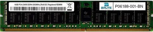 HPE SmartMemory 16GB DDR4 SDRAM Memory Module - For Server Storage Server - 16 GB (1 x 16GB) - DDR4-2933/PC4-23400 DDR4 SDRAM - 2933 MHz - CL21 - 1.20 V - ECC - Registered-288-pin-DIMM-P06188-001