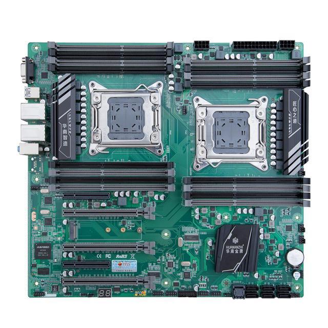 HUANANZHI X79 16D X79 Motherboard Intel Dual CPU LGA 2011 REG ECC DDR3 1333 1600 1866MHz SATA3 USB3.0 E-ATX Witht VGA