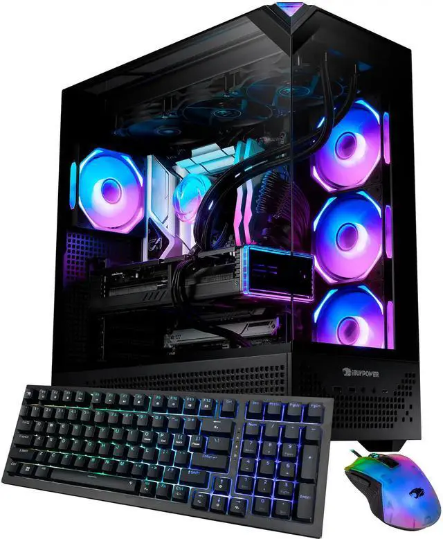 iBUYPOWER Element 9 Pro Black Gaming PC Desktop - AMD Ryzen 7 9800X3D - NVIDIA GeForce RTX 5060Ti 8GB - 32GB DDR5 RGB - 2TB NVMe SSD - EPBA7N56T01