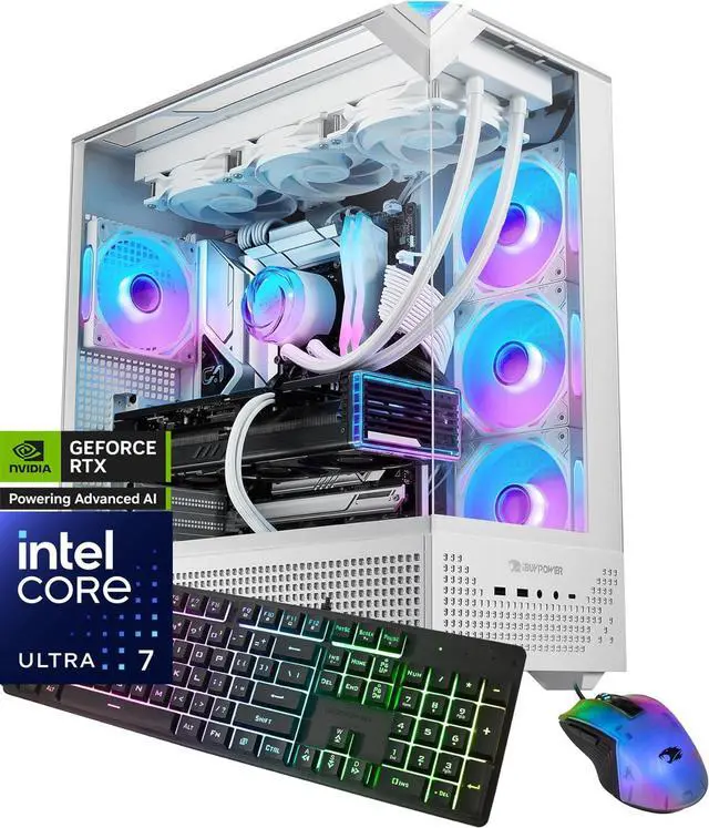 iBUYPOWER Element 9 Pro White Gaming PC Desktop - Intel Core Ultra 7 265KF - NVIDIA GeForce RTX 5070Ti 16GB - 32GB DDR5 RGB - 1TB NVMe SSD - EPWI7N57T01